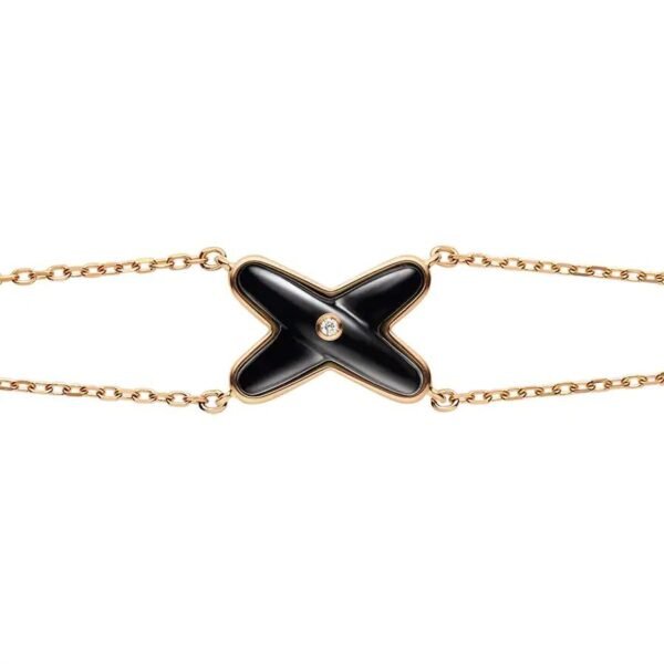 JEUX BRACELET ONYX ROSE GOLD 1 DIAMOND