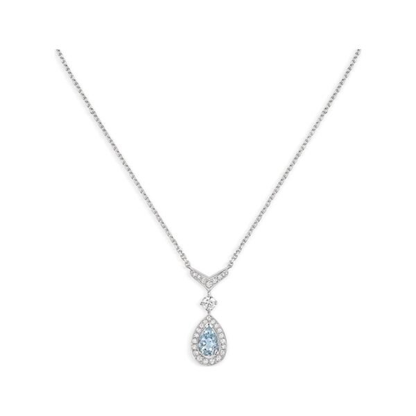 JOSEPHINE TURQUOISE LIGHT SILVER DIAMOND NECKLACE