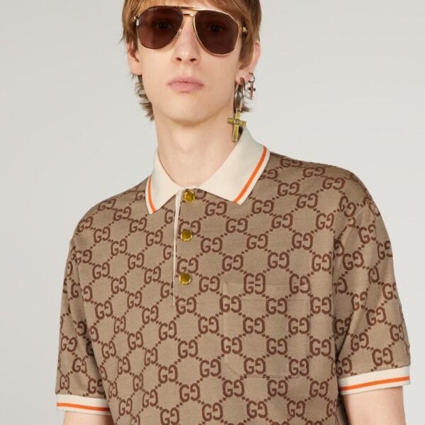 GG cotton silk polo shirt - Lux Studios