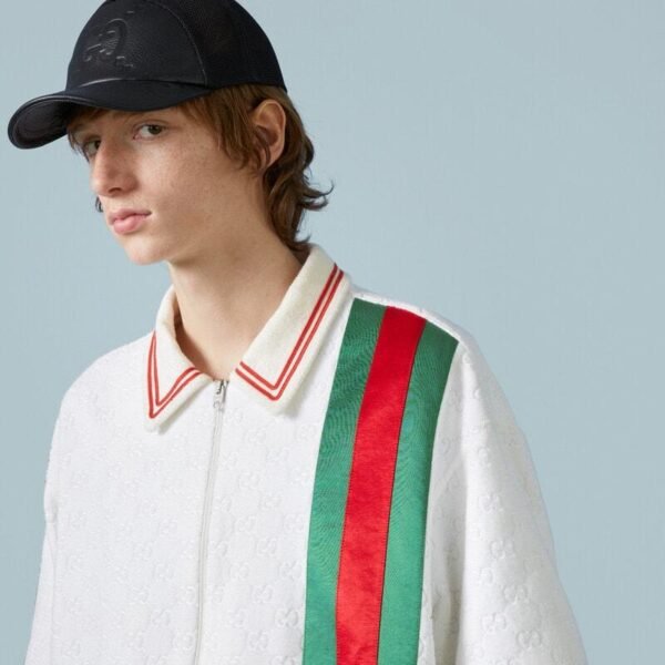GG cotton terry cloth polo with Web - Lux Studios
