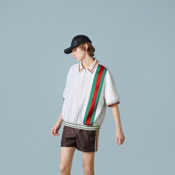 GG cotton terry cloth polo with Web - Lux Studios