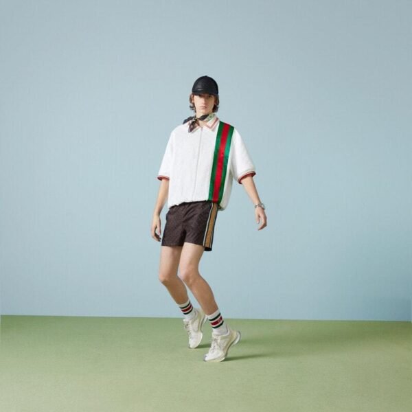 GG cotton terry cloth polo with Web - Lux Studios