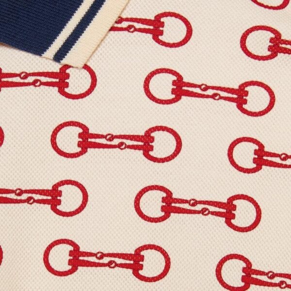 Horsebit print cotton polo shirt - Lux Studios