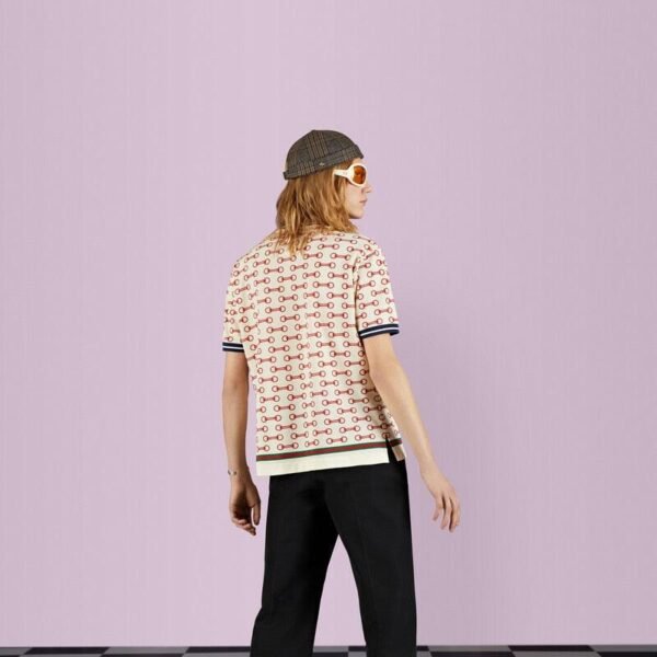 Horsebit print cotton polo shirt - Lux Studios
