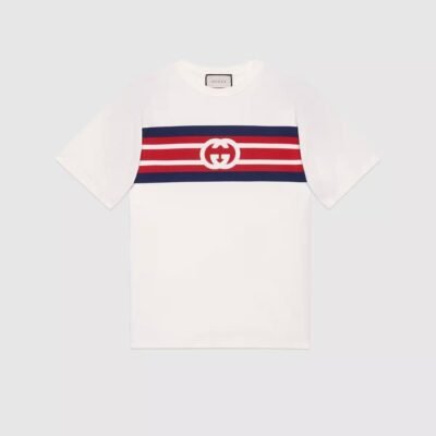 Interlocking G stripe print T-shirt - Lux Studios