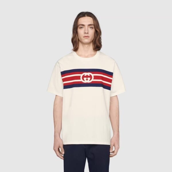 Interlocking G stripe print T-shirt - Lux Studios