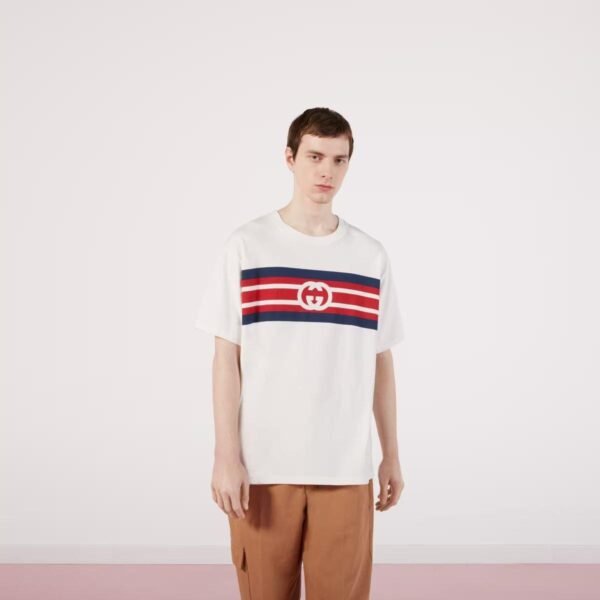 Interlocking G stripe print T-shirt - Lux Studios