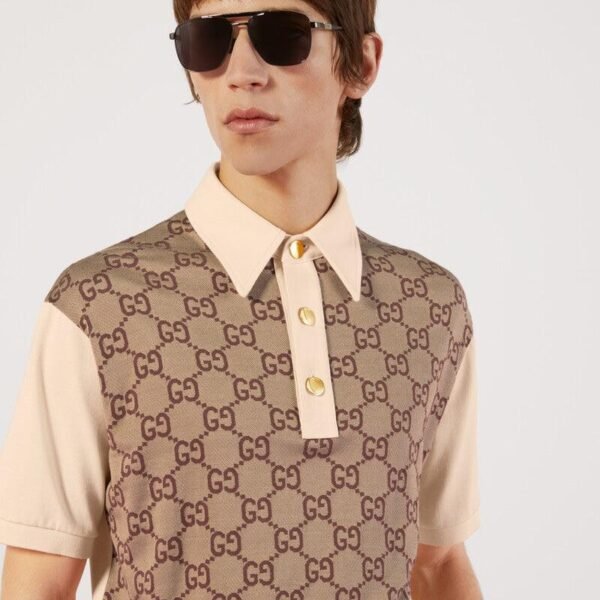 Jumbo GG cotton silk jacquard polo - Lux Studios