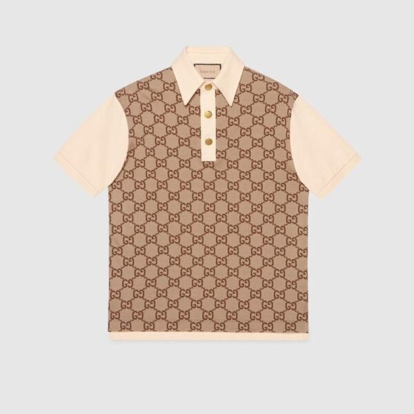 Jumbo GG cotton silk jacquard polo - Lux Studios
