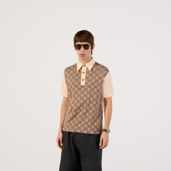 Jumbo GG cotton silk jacquard polo - Lux Studios