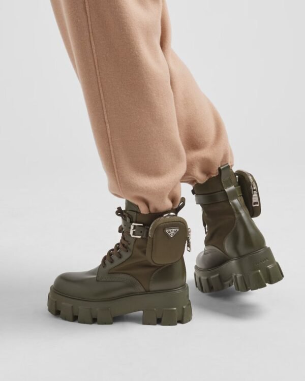 Monolith leather and Re-Nylon boots with pouch - Lux Studios