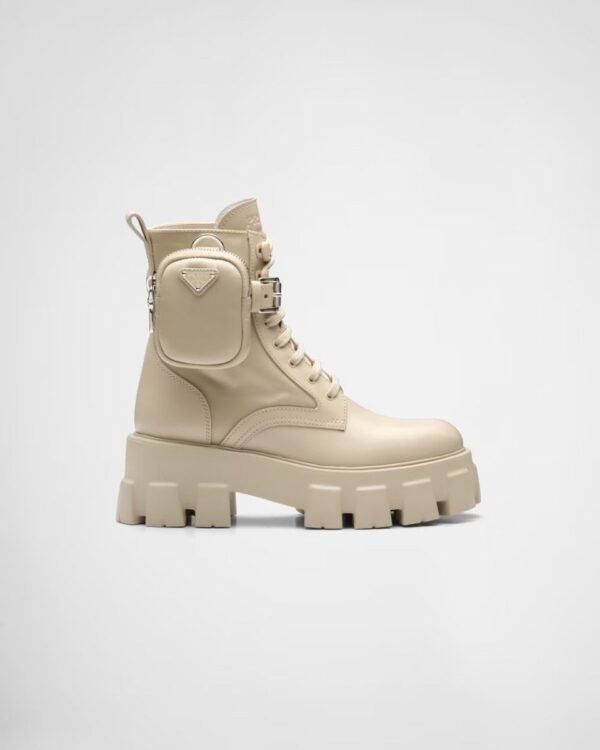 Monolith leather and Re-Nylon boots with pouch - Lux Studios
