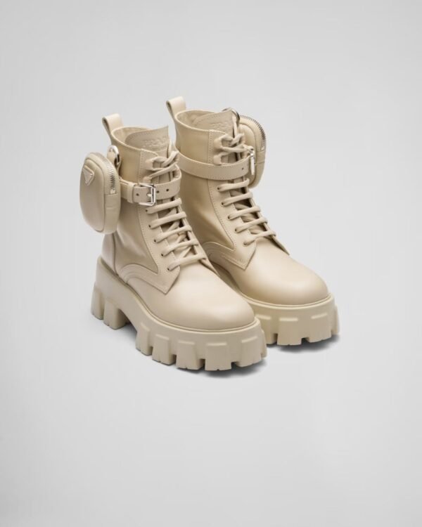 Monolith leather and Re-Nylon boots with pouch - Lux Studios