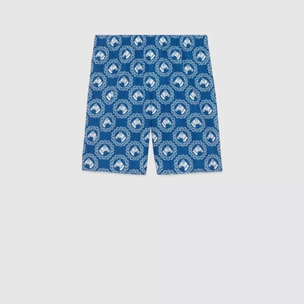 Nylon equestrian print swim shorts - Lux Studios