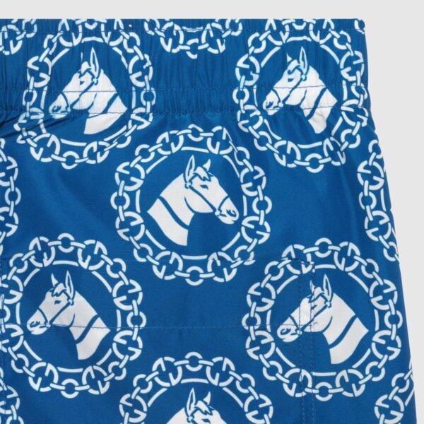 Nylon equestrian print swim shorts - Lux Studios