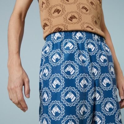 Nylon equestrian print swim shorts - Lux Studios
