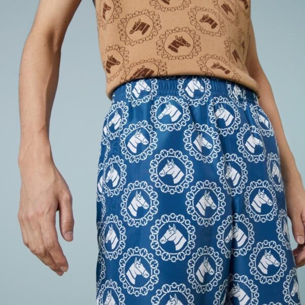 Nylon equestrian print swim shorts - Lux Studios