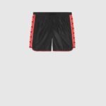 Nylon swim shorts with logo stripe - Lux Studios