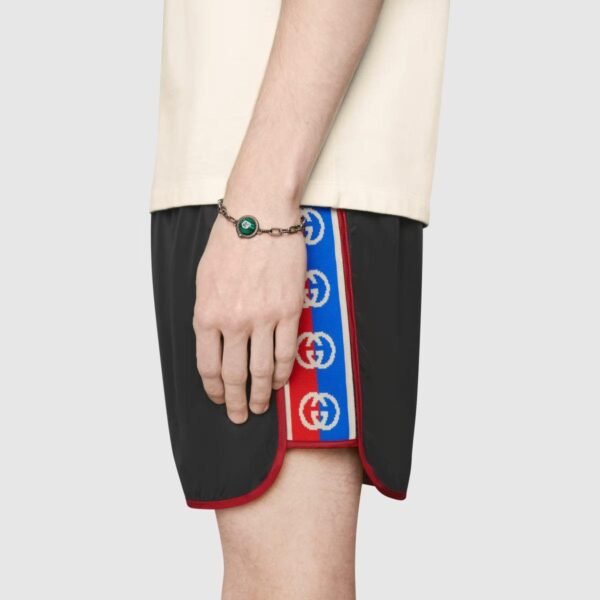 Nylon swim shorts with logo stripe - Lux Studios