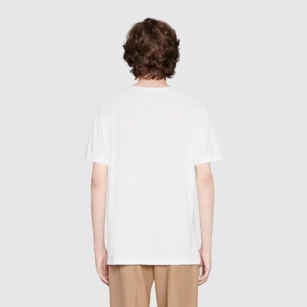 Oversize washed T-shirt with Gucci logo - Lux Studios