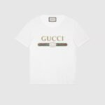 Oversize washed T-shirt with Gucci logo - Lux Studios