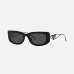 Prada black micro sunglasses with metal temple - Lux Studios