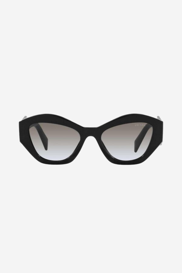 Prada oval black sunglasses featuring iconic logo - Lux Studios