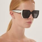 Prada oversized cat eye black and white sunglasses - Lux Studios