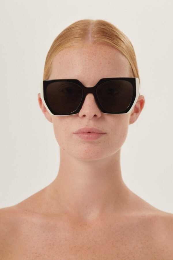 Prada oversized cat eye black and white sunglasses - Lux Studios