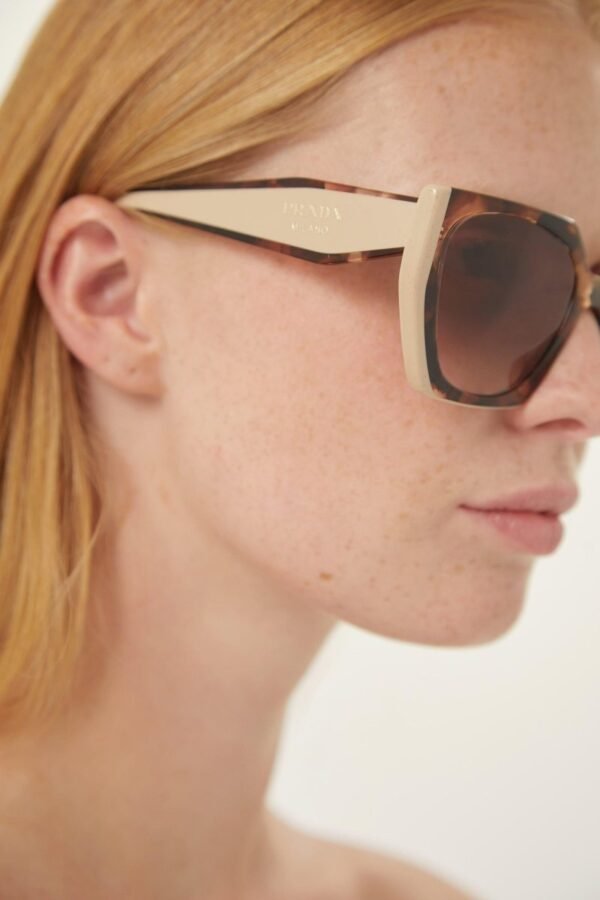 Prada oversized cat eye havana and ivory sunglasses - Lux Studios