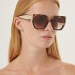 Prada oversized cat eye havana and ivory sunglasses - Lux Studios