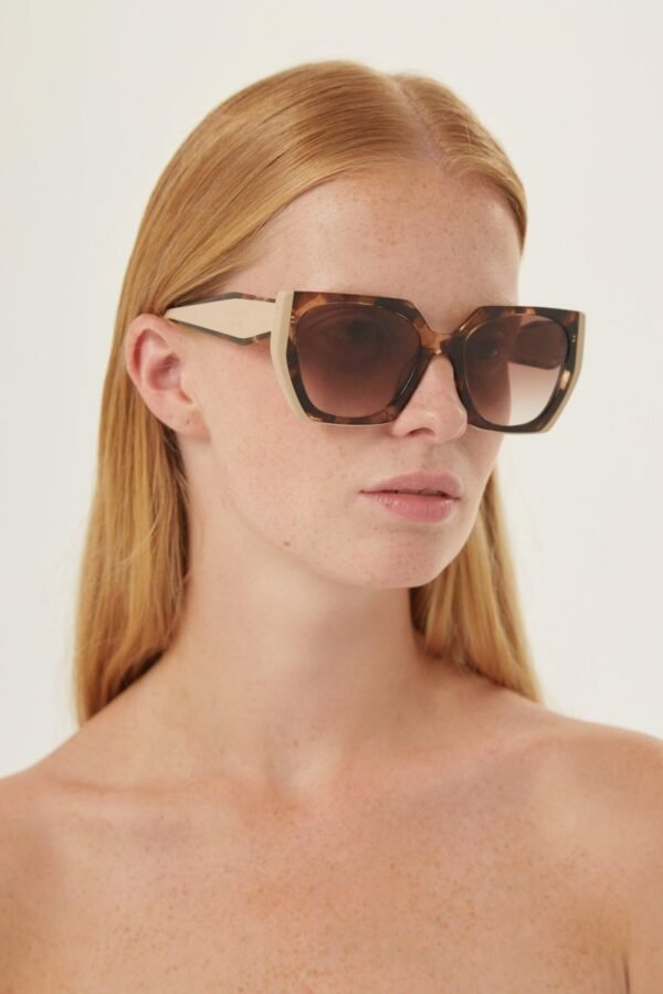 Prada oversized cat eye havana and ivory sunglasses - Lux Studios