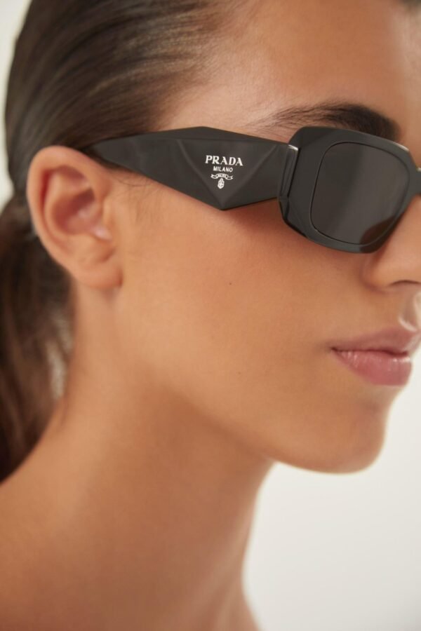 Prada PR17WS symbol black oval sunglasses - Lux Studios
