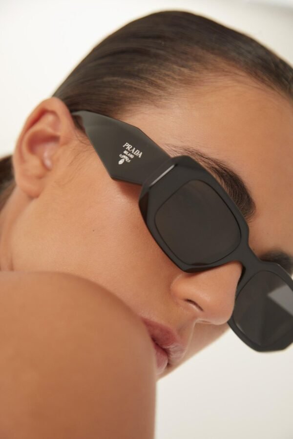 Prada PR17WS symbol black oval sunglasses - Lux Studios