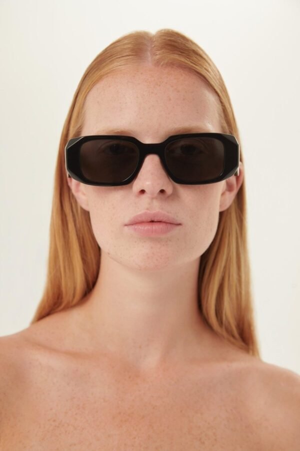 Prada PR17WS symbol black oval sunglasses - Lux Studios