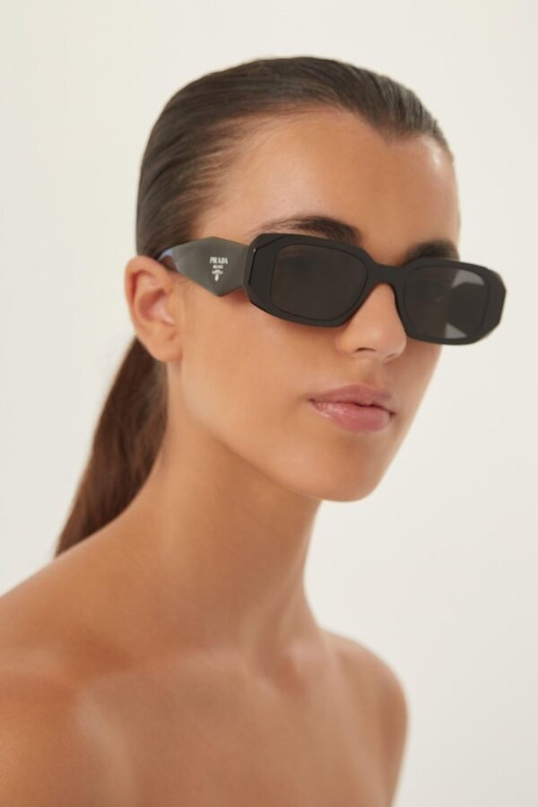 Prada PR17WS symbol black oval sunglasses - Lux Studios