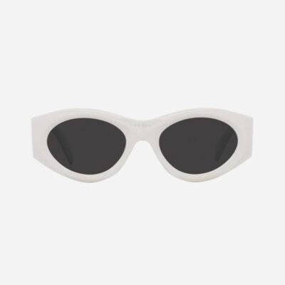Prada PR20ZS white bold oval sunglasses - Lux Studios