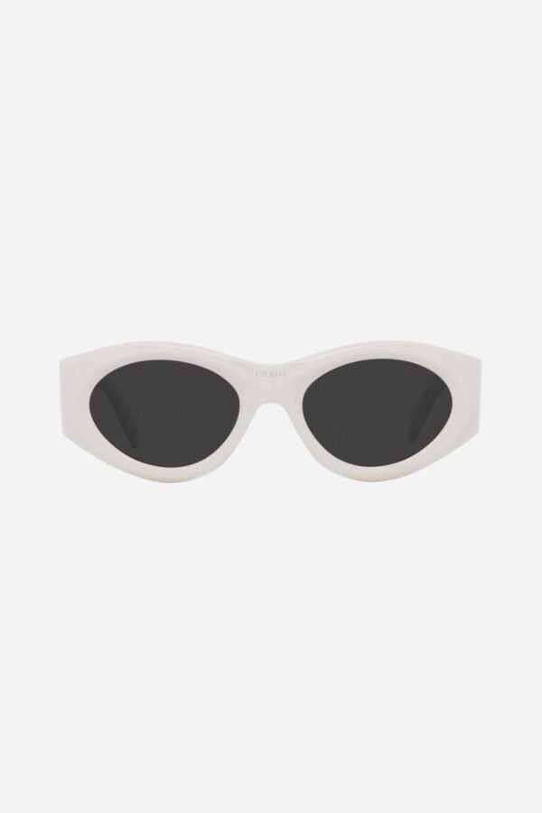 Prada PR20ZS white bold oval sunglasses - Lux Studios