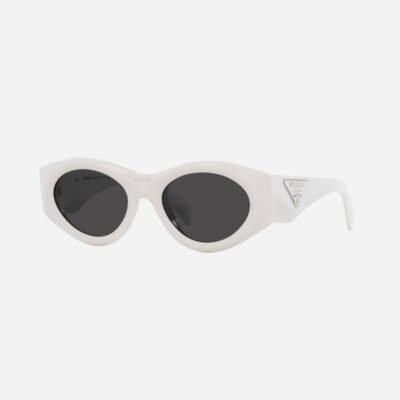 Prada PR20ZS white bold oval sunglasses - Lux Studios