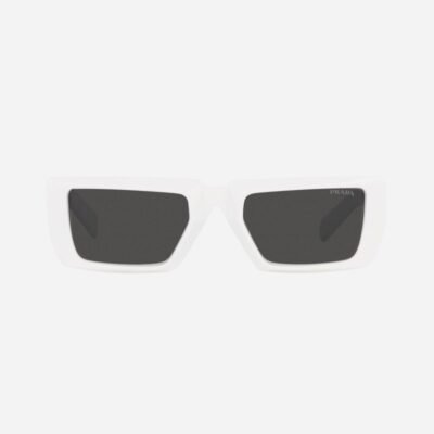 Prada runway squared white sunglasses - Lux Studios