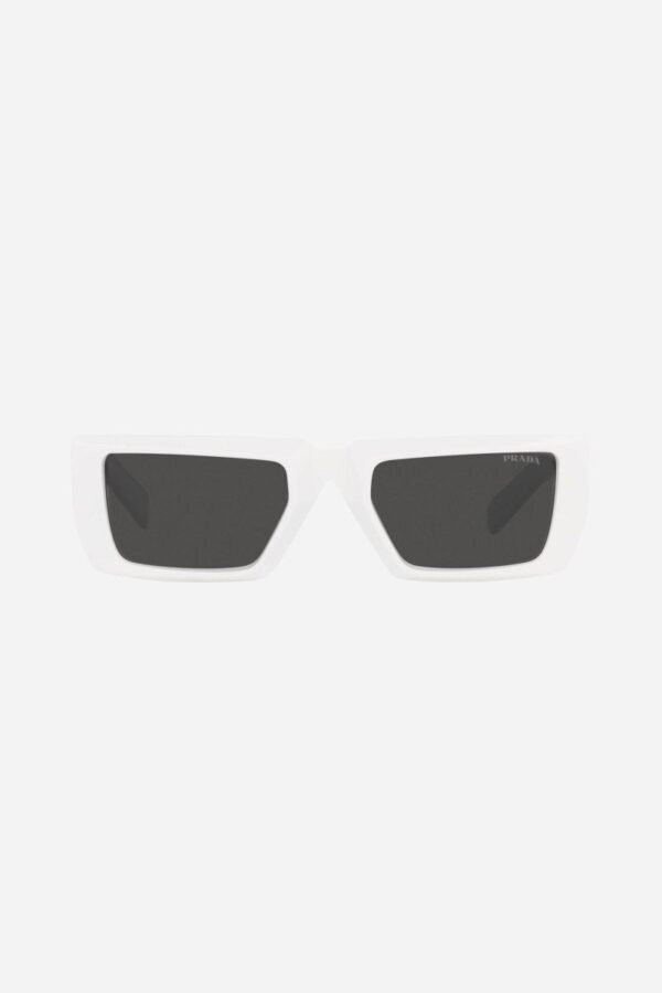 Prada runway squared white sunglasses - Lux Studios