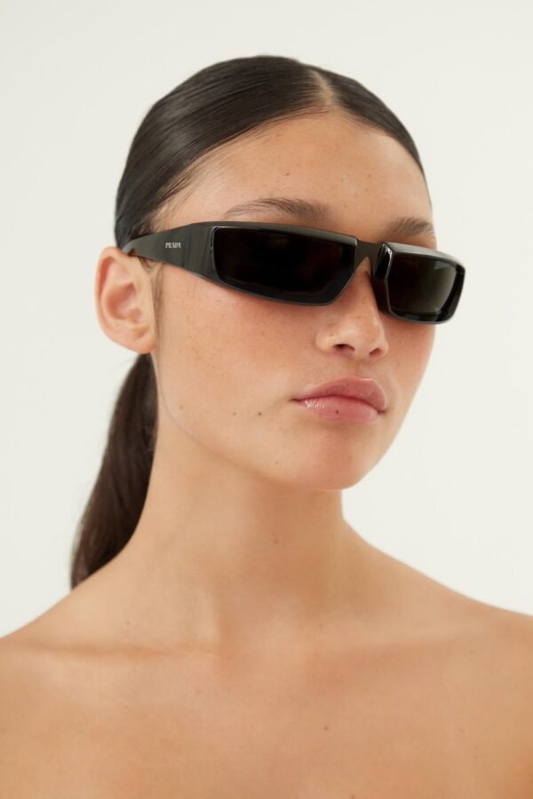 Prada runway wrap around black sunglasses - Lux Studios