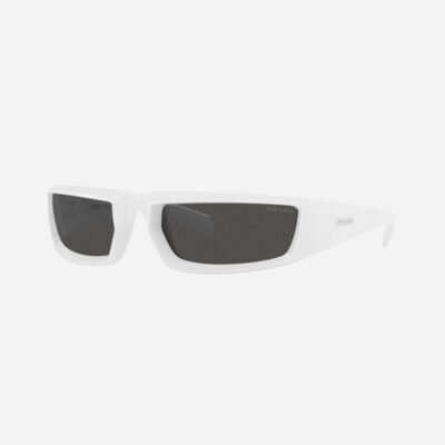 Prada runway wrap around white sunglasses - Lux Studios