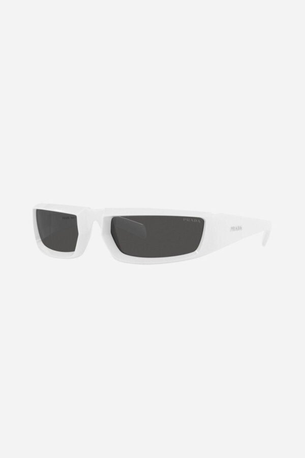 Prada runway wrap around white sunglasses - Lux Studios
