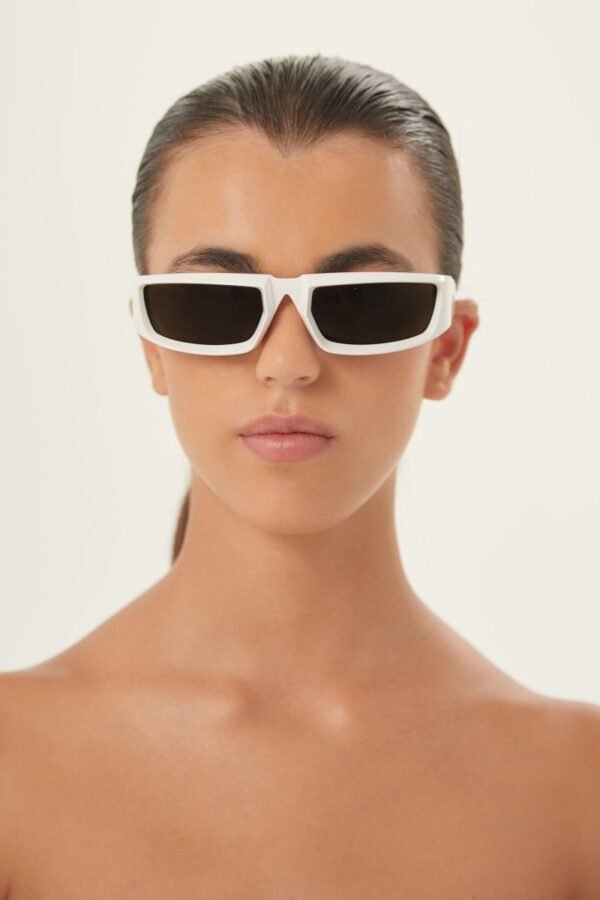 Prada runway wrap around white sunglasses - Lux Studios