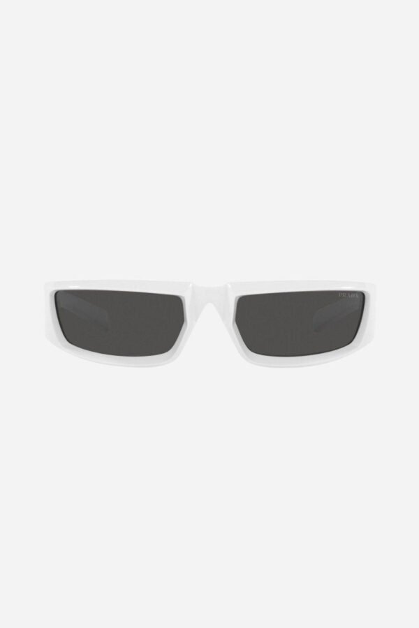 Prada runway wrap around white sunglasses - Lux Studios