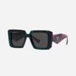 Prada squared colored sunglasses featuring the signature logo triangle - Lux Studios