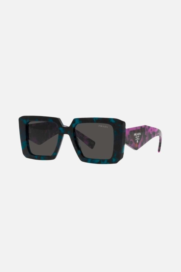 Prada squared colored sunglasses featuring the signature logo triangle - Lux Studios