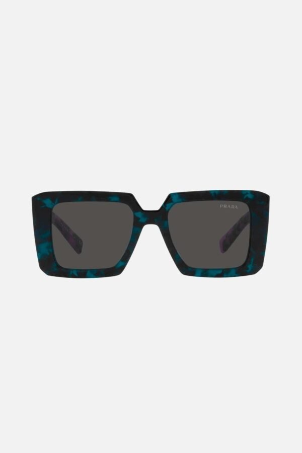 Prada squared colored sunglasses featuring the signature logo triangle - Lux Studios