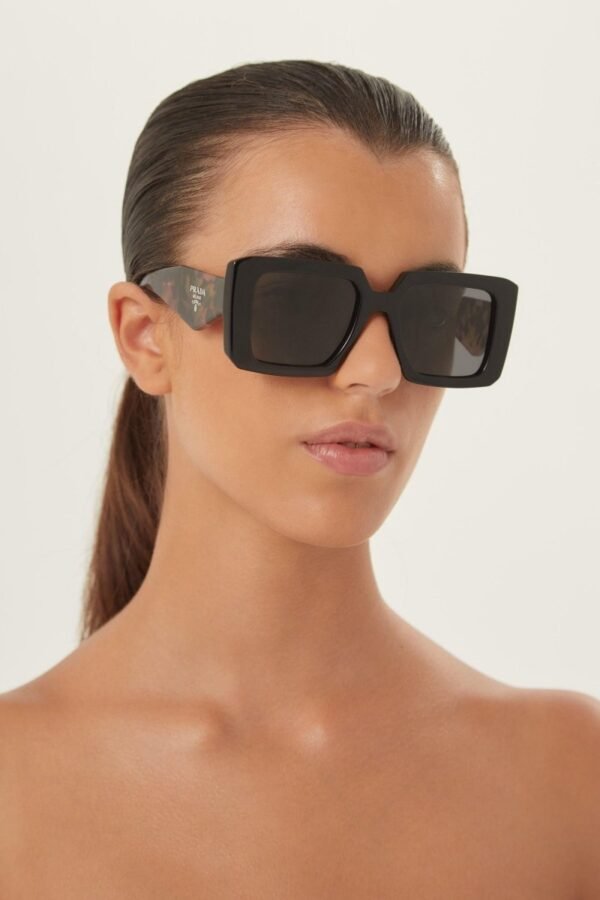 Prada squared sunglasses featuring the signature logo triangle - Lux Studios